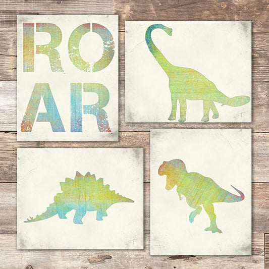 Dinosaur Bedroom Wall Art Prints (Set of 4) - 8x10s