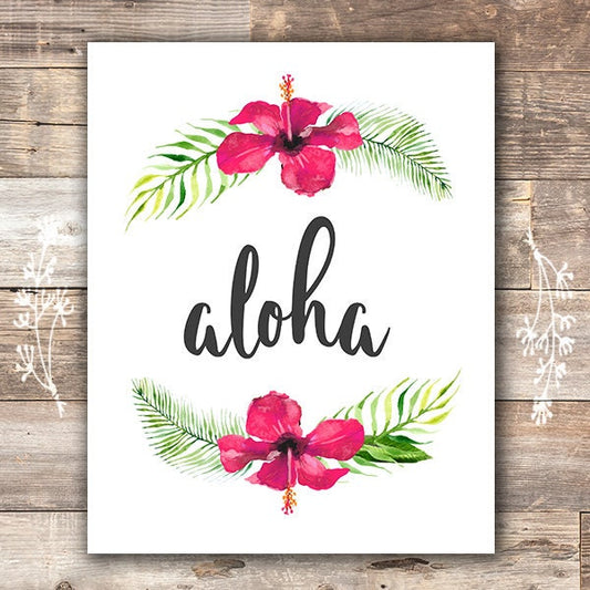 Aloha Hawaii Art Print - 8x10