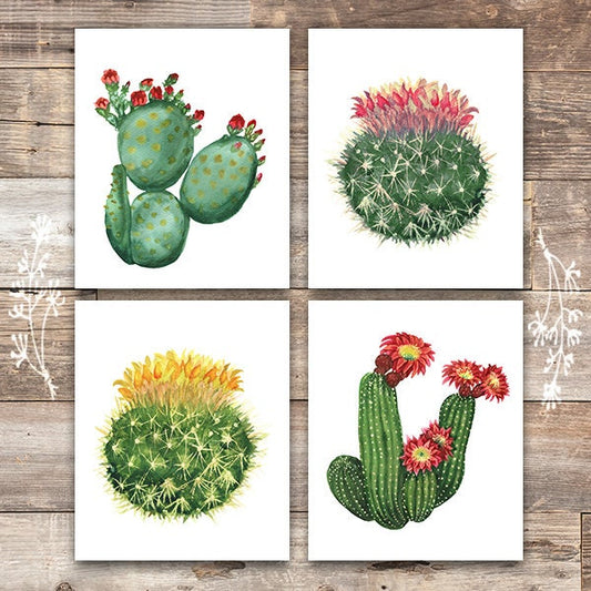 Cactus Wall Decor Art Prints (Set of 4) - 8x10s | Botanical Prints
