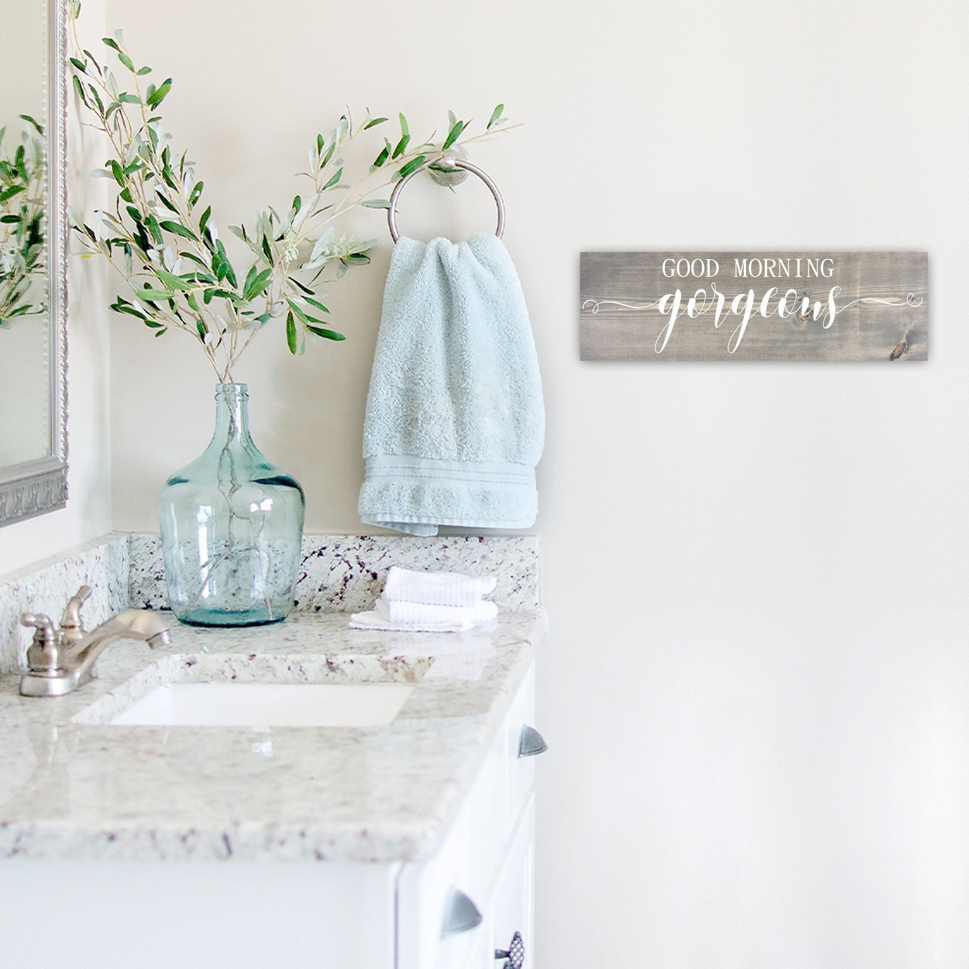 Bathroom Inspiration Sign | Wood Sign | Good Morning Gorgeous | FAST SHIPPING & Ready to Hang!