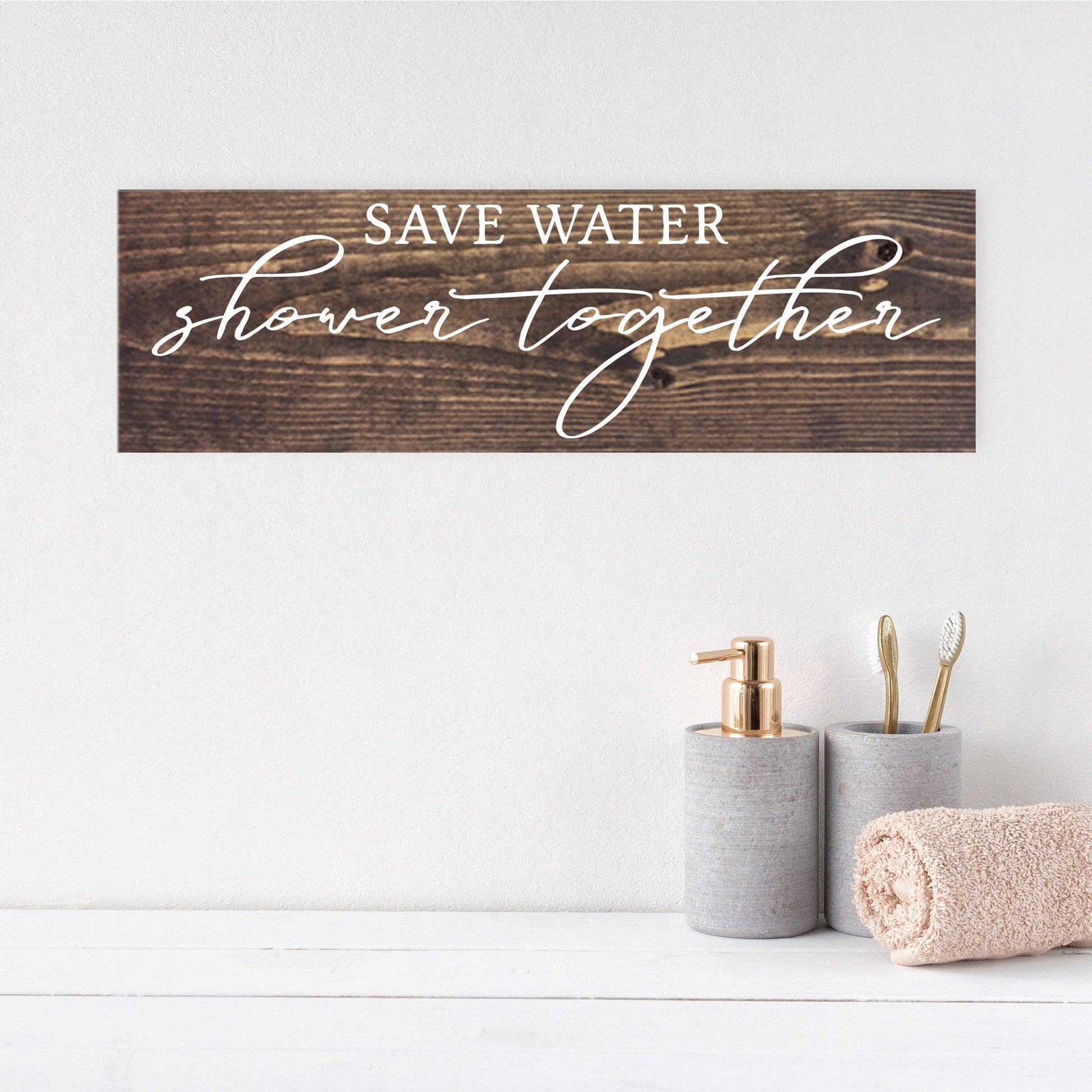 Bathroom Funny Sign | Wood Sign | Save Water Shower Together | FAST SHIPPING & Ready to Hang!