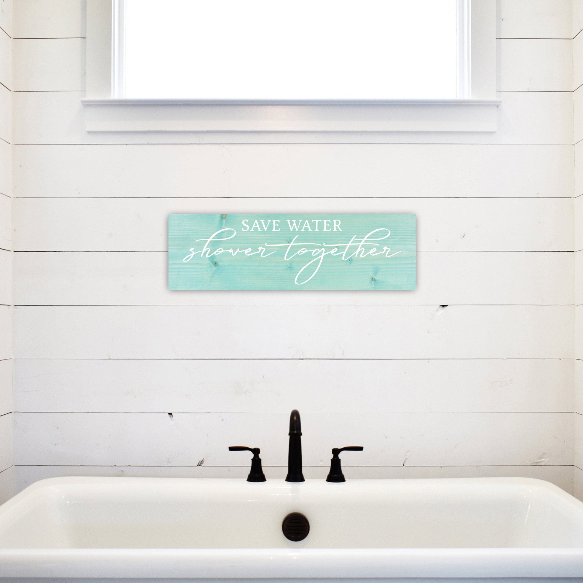 Bathroom Funny Sign | Wood Sign | Save Water Shower Together | FAST SHIPPING & Ready to Hang!
