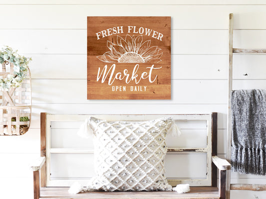 Fresh Flowers Sign | Farmhouse Decor Rustic Country | FAST SHIPPING & Ready to Hang!