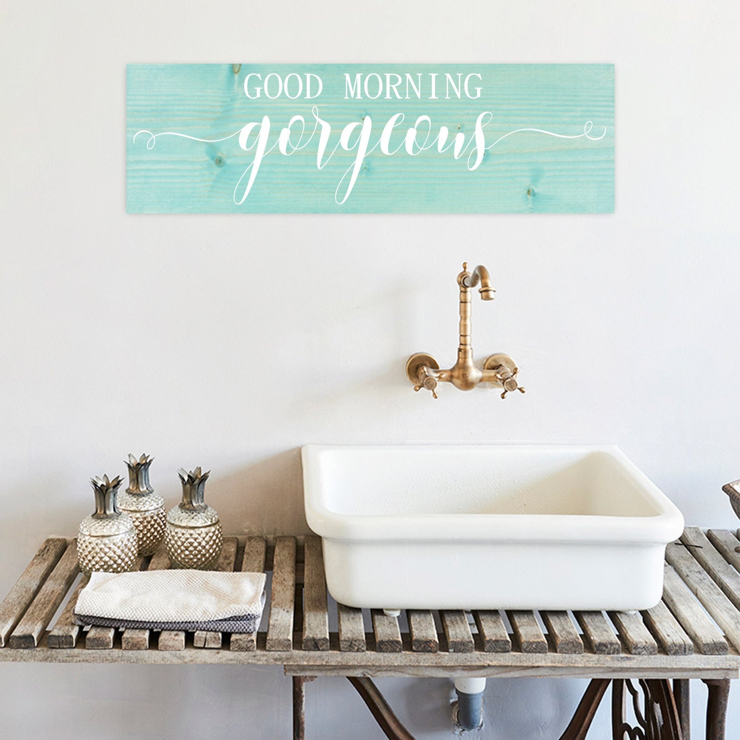 Bathroom Inspiration Sign | Wood Sign | Good Morning Gorgeous | FAST SHIPPING & Ready to Hang!