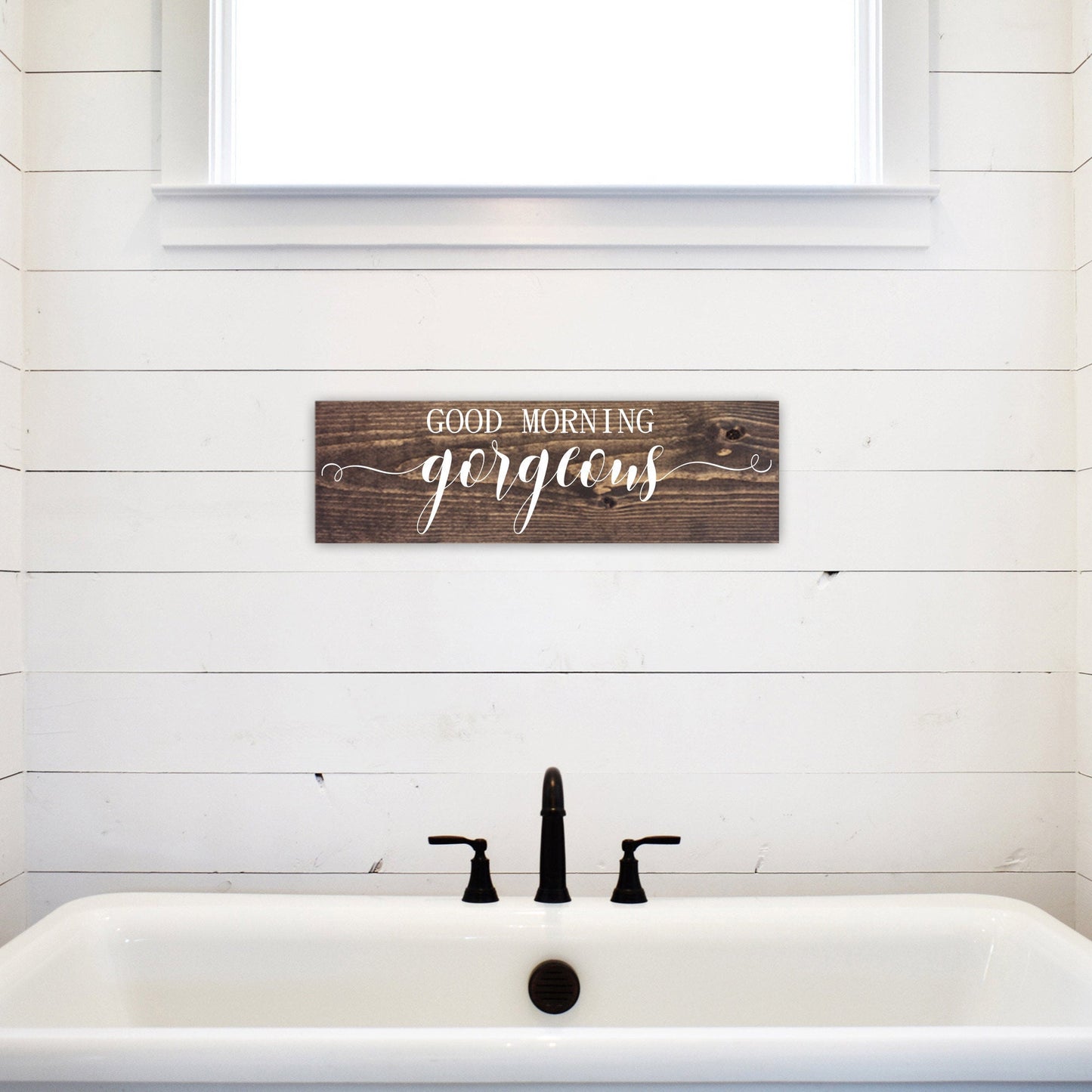 Bathroom Inspiration Sign | Wood Sign | Good Morning Gorgeous | FAST SHIPPING & Ready to Hang!