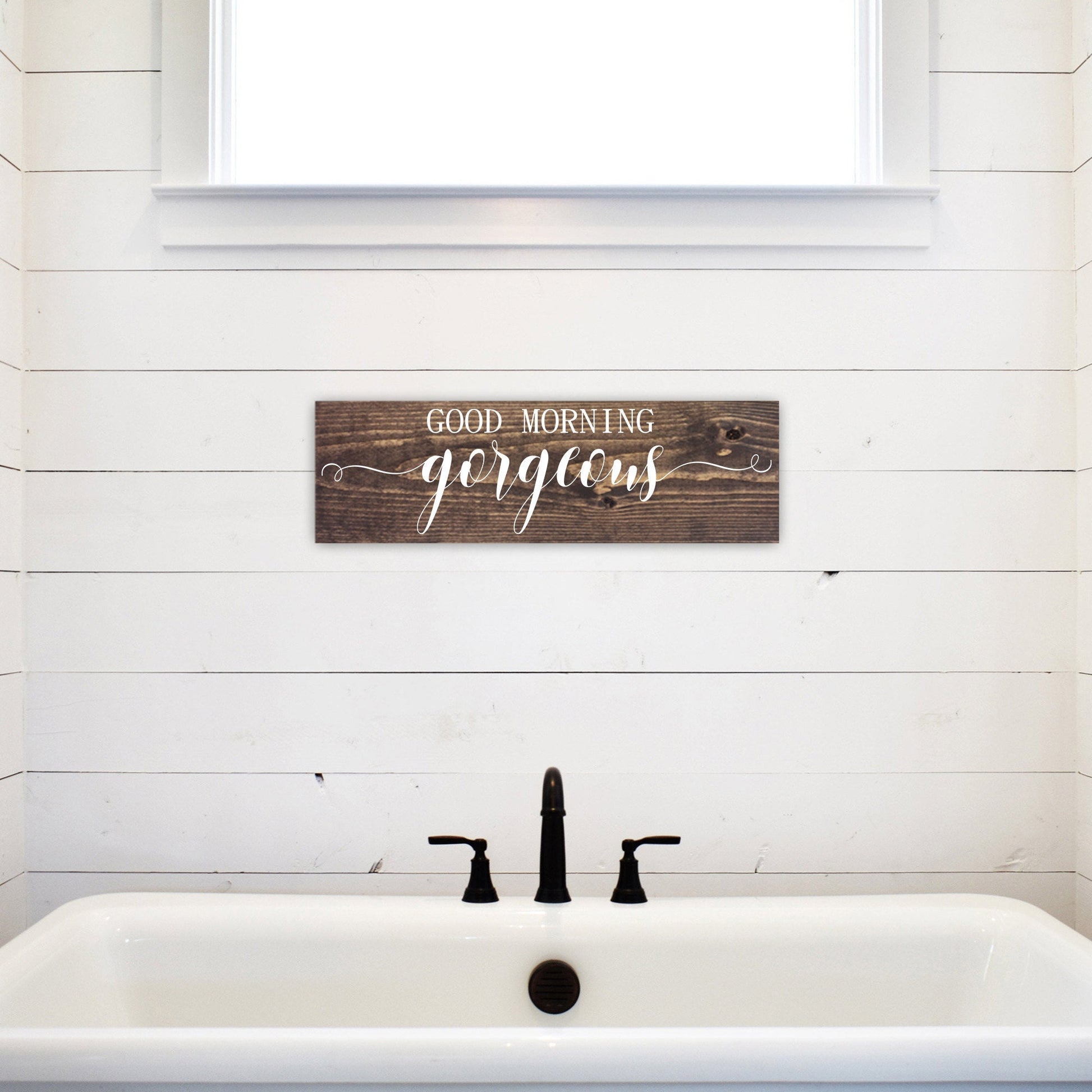 Bathroom Inspiration Sign | Wood Sign | Good Morning Gorgeous | FAST SHIPPING & Ready to Hang!