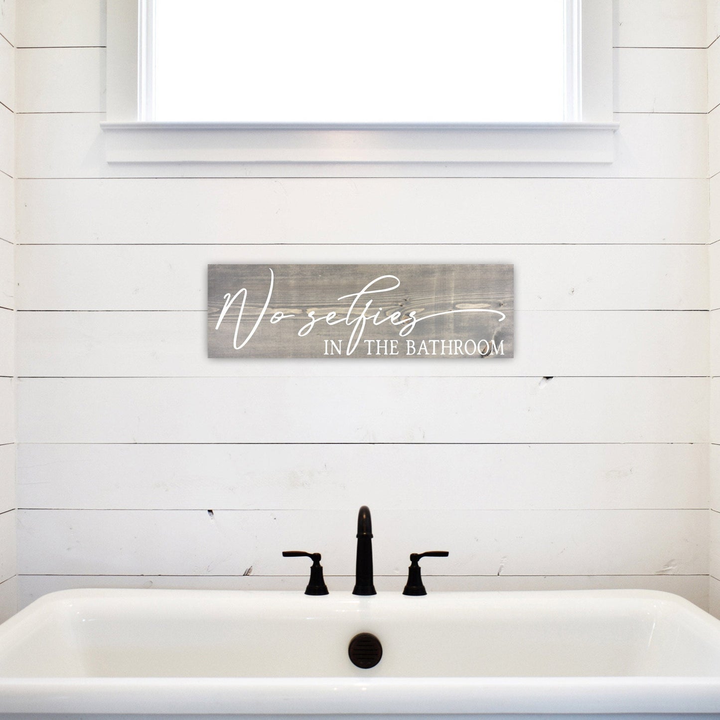 Bathroom Funny Sign | Wood Sign | No Selfies in the Bathroom | FAST SHIPPING & Ready to Hang!