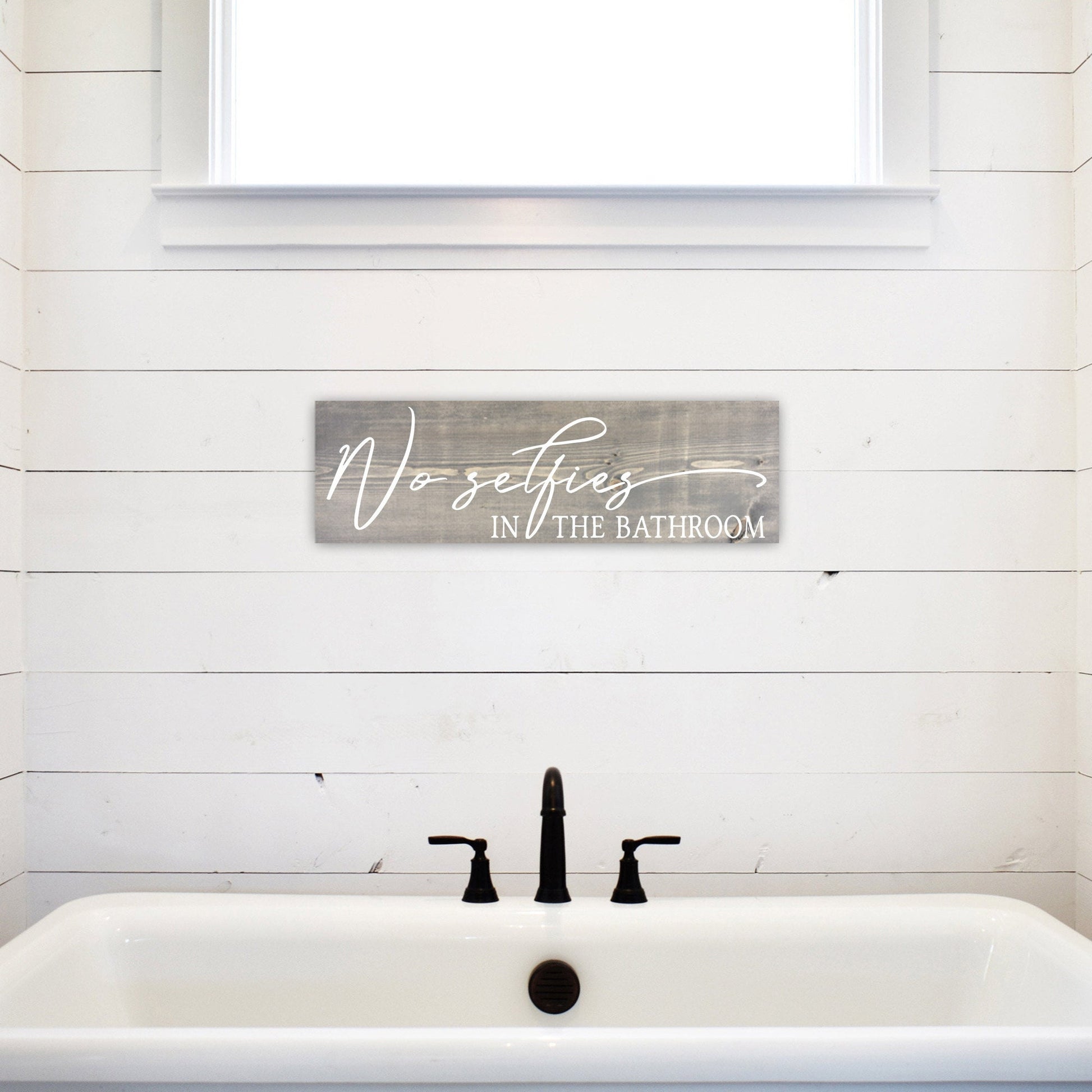 Bathroom Funny Sign | Wood Sign | No Selfies in the Bathroom | FAST SHIPPING & Ready to Hang!