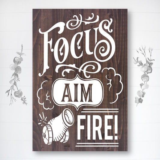 Focus Aim Fire | Funny Bathroom Sign | Fast Shipping & Ready to Hang!