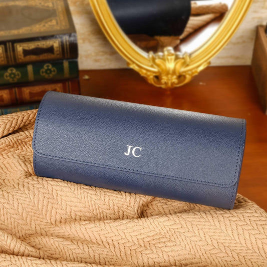 Personalized Leather Watch Box, Vegan Leather Watch Box, Watch Roll for 3 Watches, Wedding groomsmen gifts, Travel Watch Box, Gifts for him